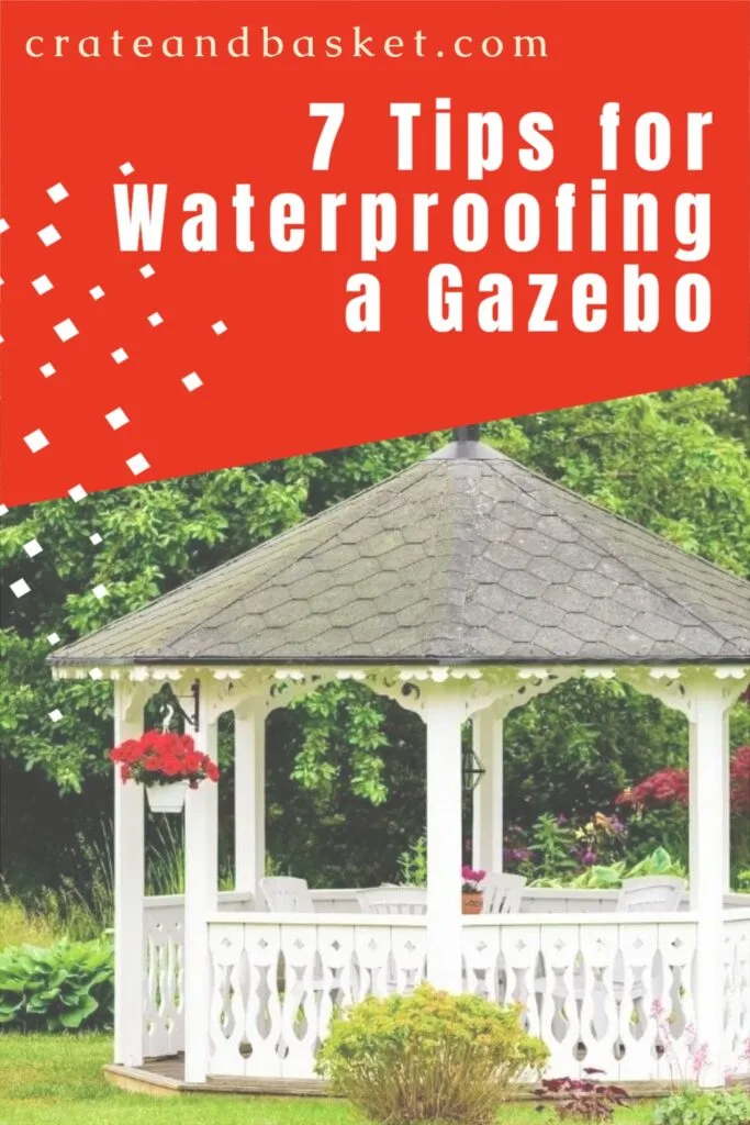 pinterest image - tips for waterproofing a gazebo