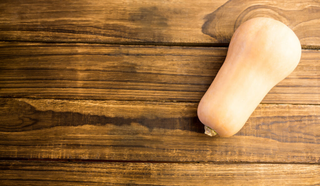 Butternut squash on wooden table