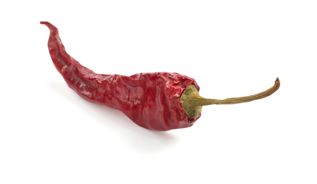 dried pepper chili on white background
