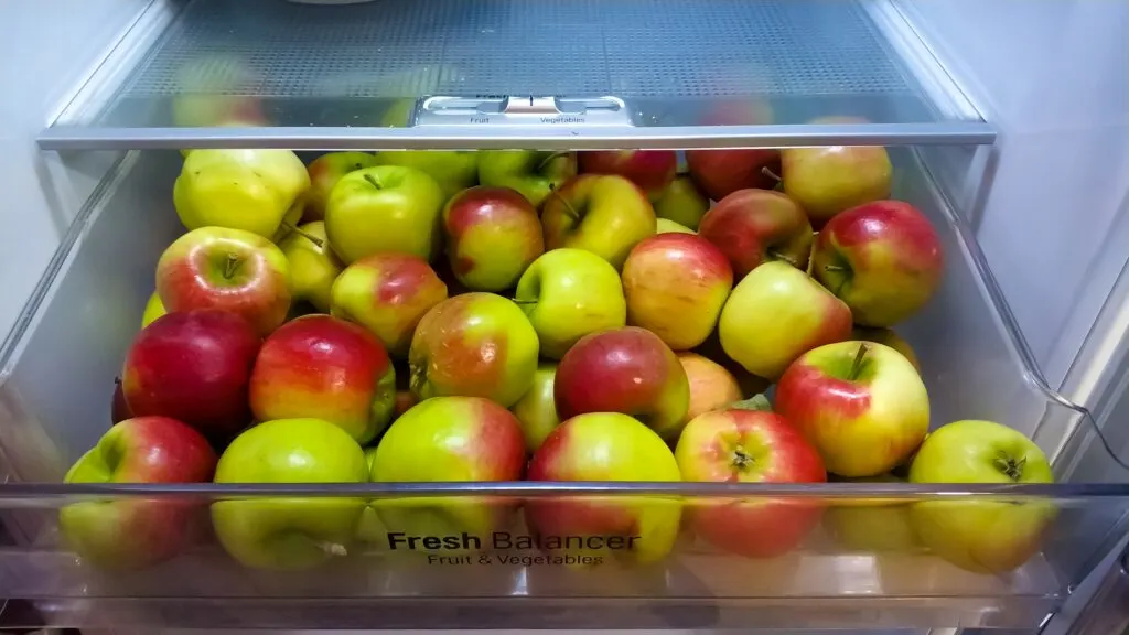 bunch of Apples in freezer