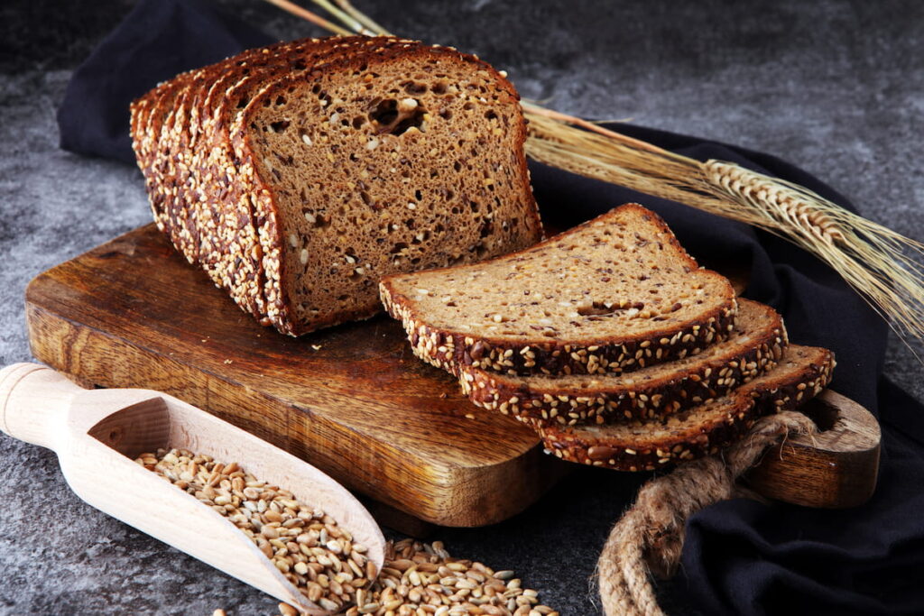 Whole grain rye bread with seeds