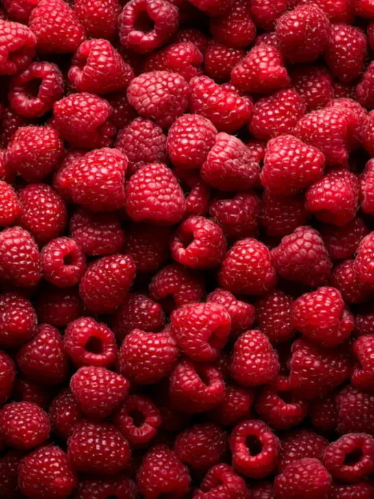 a lot of raspberries