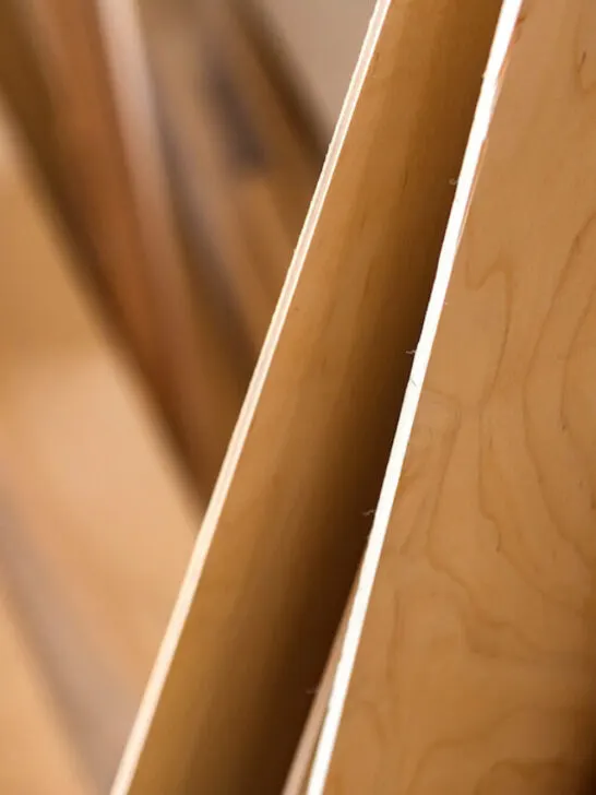closeup picture of plywood stacks