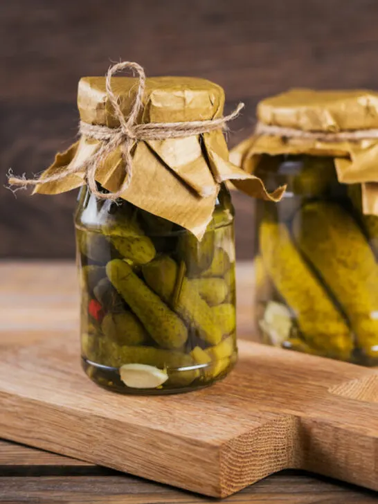 pickled cucumbers inside a presentable jar
