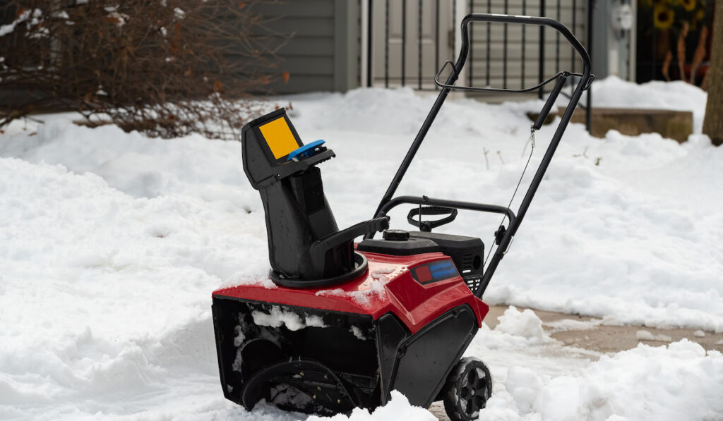 red snow blowers winter cold storm compact